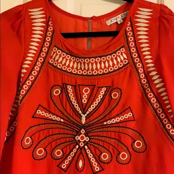 Joy Joy Long Sleeve Orange Blouse - Picture 3 of 3